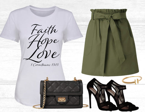 Faith Hope Love Short Sleeve Christian Shirt